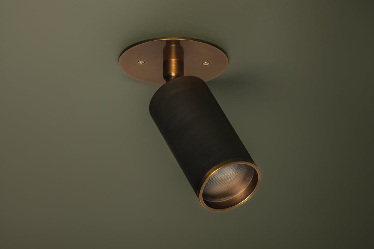 Caleb Ceiling Light By Troy Lighting, Dimmable GU10, Patina Brass & Bronze Finish, UL Damp Rated