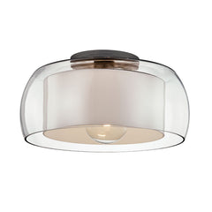 Candace Large Ceiling Light by Troy Lighting C7561-GRA, Opal Glass Shade, Dimmable, Graphite Finish