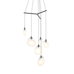 Cantina 6-Light Tri-Spreader LED Chandelier by SONNEMAN with Dimmable Feature and Satin Black Finish