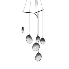 Cantina 6-Light Tri-Spreader LED Chandelier by SONNEMAN with Dimmable Feature and Satin Black Finish