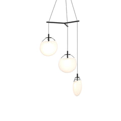 Cantina Medium 3-Light Tri-Spreader LED Chandelier with Dimmable Capability and Satin Black Finish