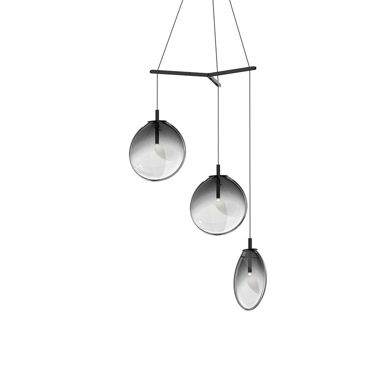 Cantina Medium 3-Light Tri-Spreader LED Chandelier with Dimmable Capability and Satin Black Finish