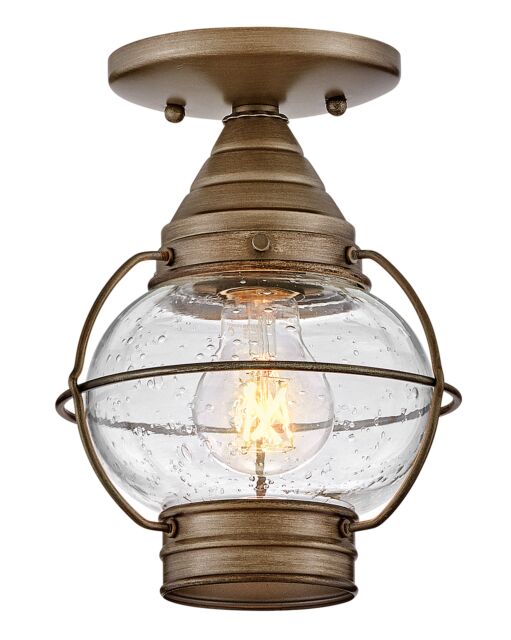 Cape Cod Extra Small Convertible Flush Mount Light Fixture by Hinkley, Clear Seedy Glass, 9” High