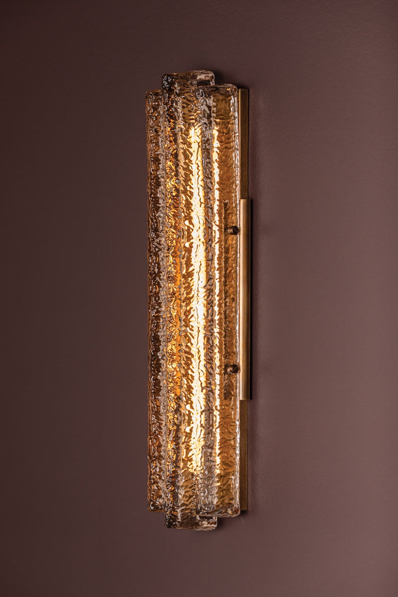 Carnelian Sconce 16W LED Wall Light by Corbett Lighting with Handblown Dark Champagne Glass