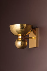 Catania Sconce by Corbett Lighting 456-01-VB Vintage Brass 15W E26 Bulb Wall Fixture, UL Damp Rated