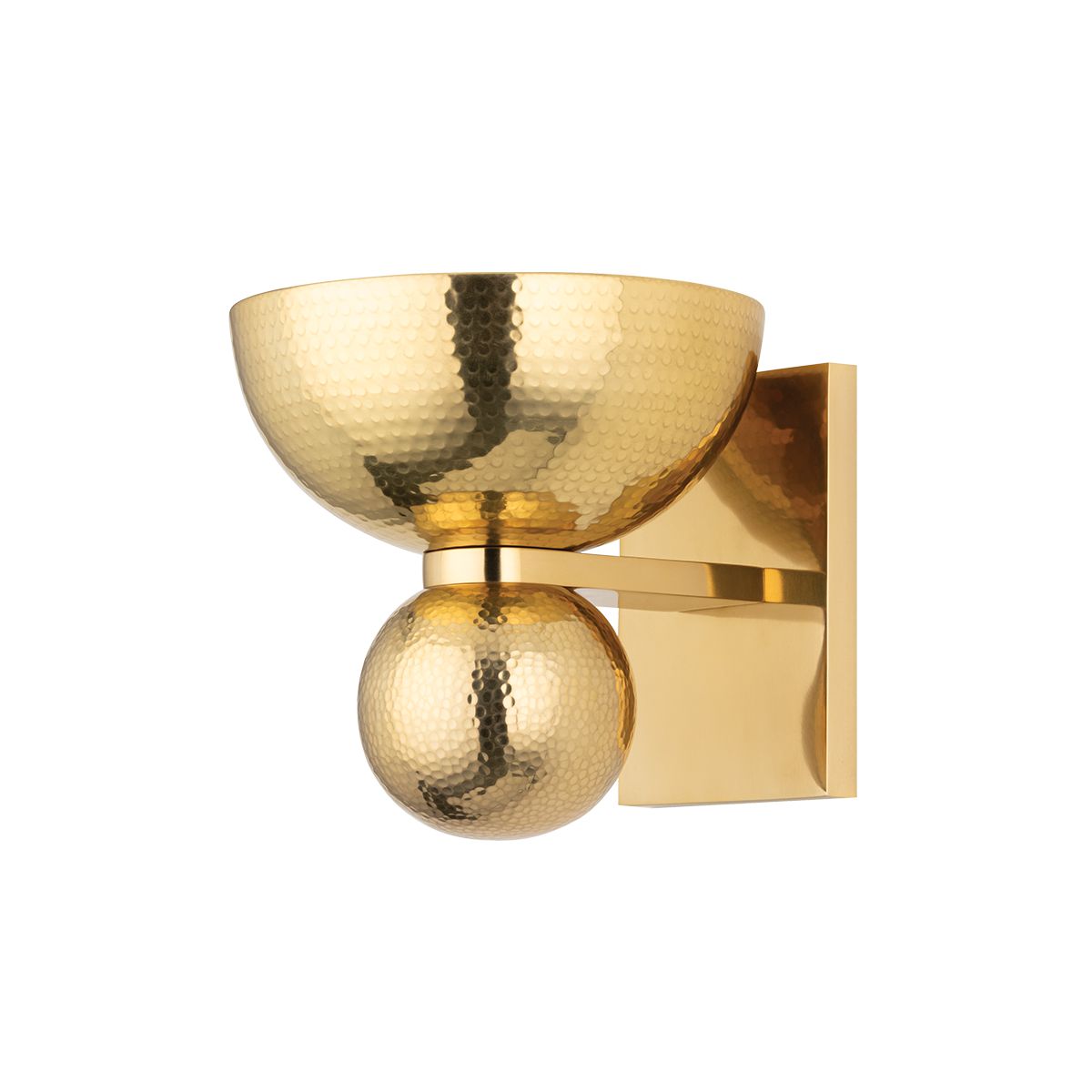 Catania Sconce by Corbett Lighting 456-01-VB Vintage Brass 15W E26 Bulb Wall Fixture, UL Damp Rated