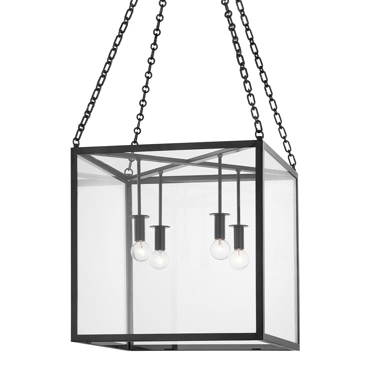 Catskill Lantern by Hudson Valley Lighting, 32-74.5 Inch Adjustable, Aged Brass or Iron Finish, Dimmable E12 Bulbs