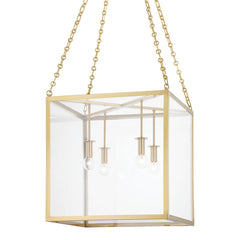 Catskill Lantern by Hudson Valley Lighting, 32-74.5 Inch Adjustable, Aged Brass or Iron Finish, Dimmable E12 Bulbs