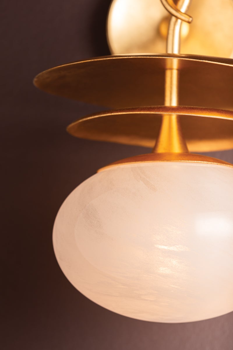 Ceylon Sconce by Corbett Lighting - Elegant Vintage Gold Leaf Design, 1 Light, UL Damp Rated