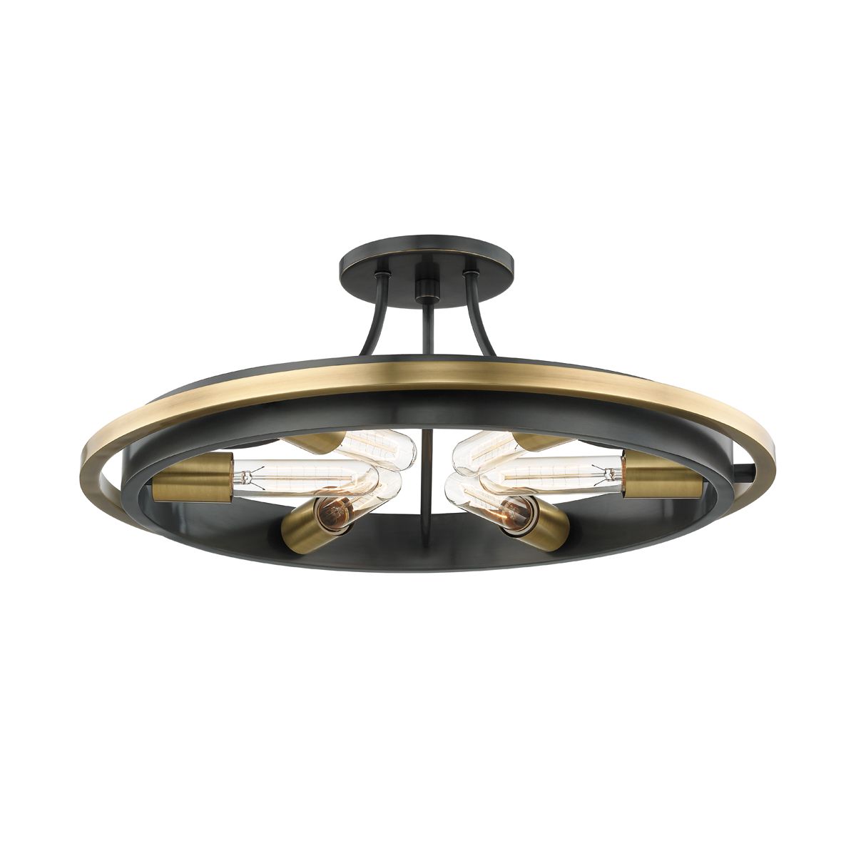 Chambers 6-Bulb Semi-Flush Ceiling Light by Hudson Valley Lighting, Dimmable, 21" Wide, Multiple Finishes