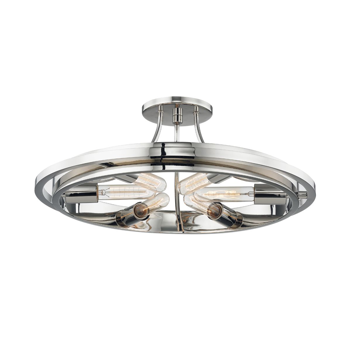 Chambers 6-Bulb Semi-Flush Ceiling Light by Hudson Valley Lighting, Dimmable, 21" Wide, Multiple Finishes