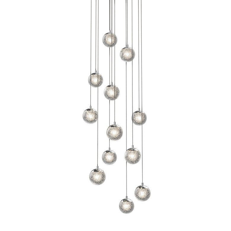 Champagne Bubbles 12-Light LED Chandelier by SONNEMAN with Dimmable Brightness and Elegant Design