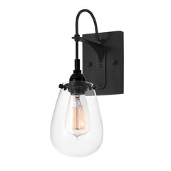 Chelsea Sconce by SONNEMAN 4290.25 - Elegant Glass Shade, Dimmable, Satin Black Finish, 14" High