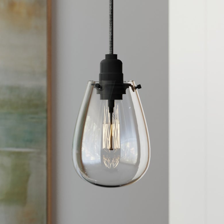 Chelsea Single Pendant Light By SONNEMAN, Dimmable, Vintage-Inspired, Satin Black Finish, 75W Max