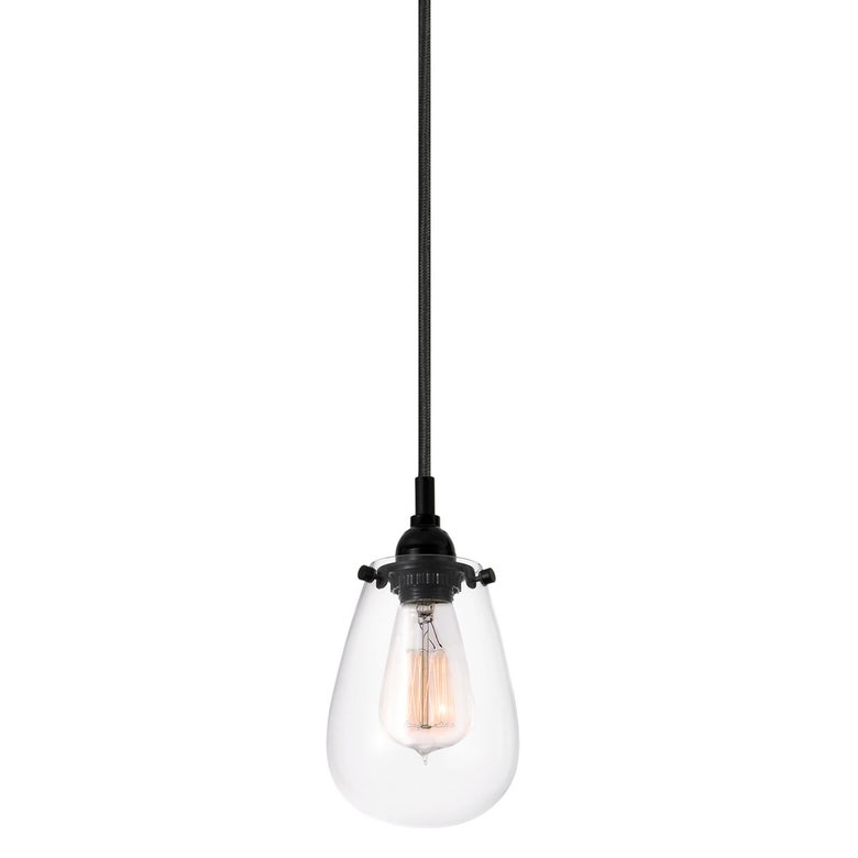 Chelsea Single Pendant Light By SONNEMAN, Dimmable, Vintage-Inspired, Satin Black Finish, 75W Max