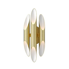 SONNEMAN Chimes Sconce 18" LED Wall Light, Dimmable, 3000K, 1210 Lumens, Polished Chrome or Satin Brass