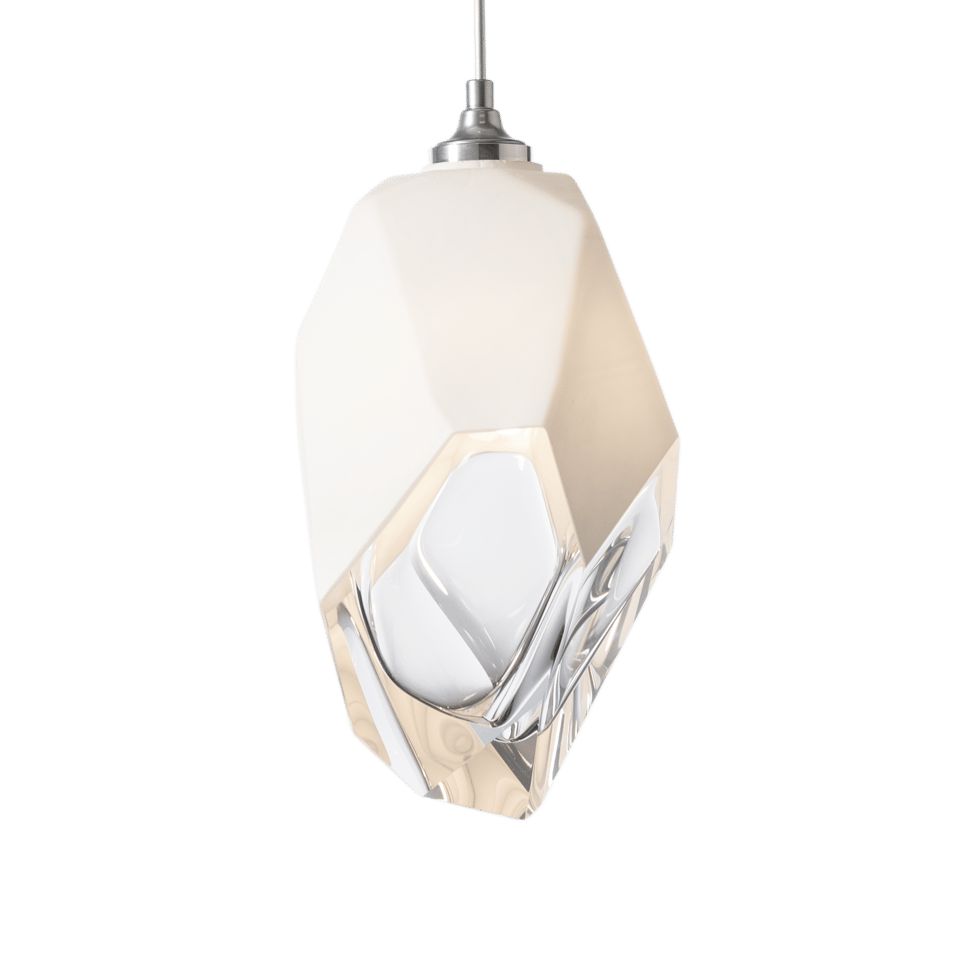 Hubbardton Forge Chrysalis 1-Light Large Pendant, Adjustable Height, Dimmable, Handcrafted Glass Crystal