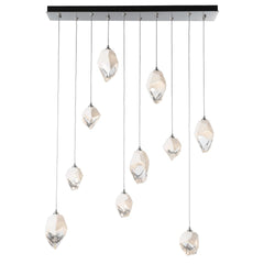 Chrysalis 10-Light Mixed Crystal Pendant By Hubbardton Forge, Dimmable With Adjustable Height