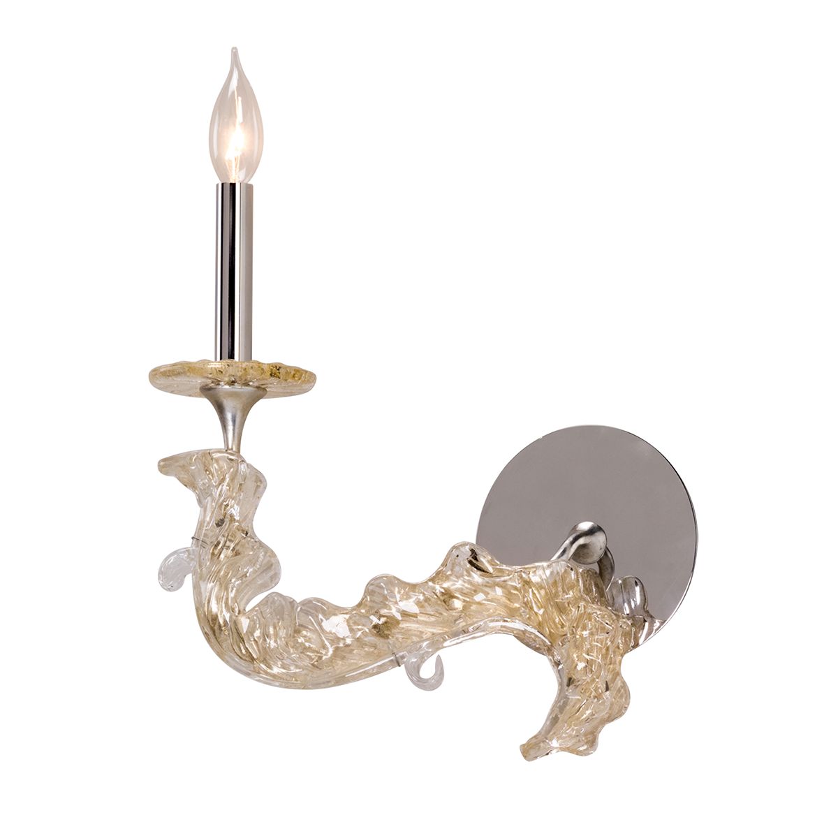 Cielo Sconce - Left by Corbett Lighting, Elegant Silver Leaf Design, Dimmable, UL Dry Rated, 14.75" H