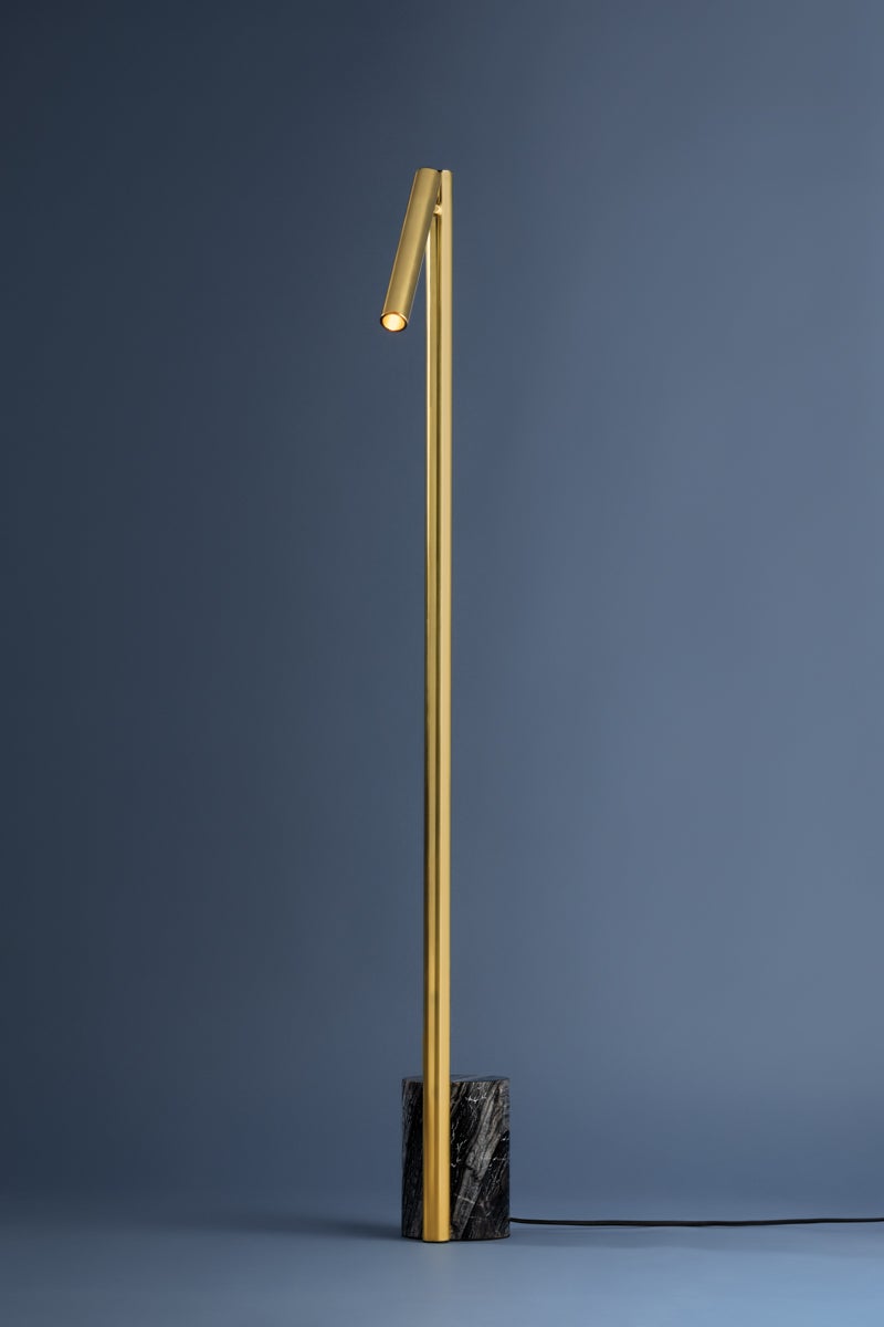 Circleville Floor Lamp by Hudson Valley Lighting, 54" Height, Aged Brass, Dimmable LED, ETL Rated