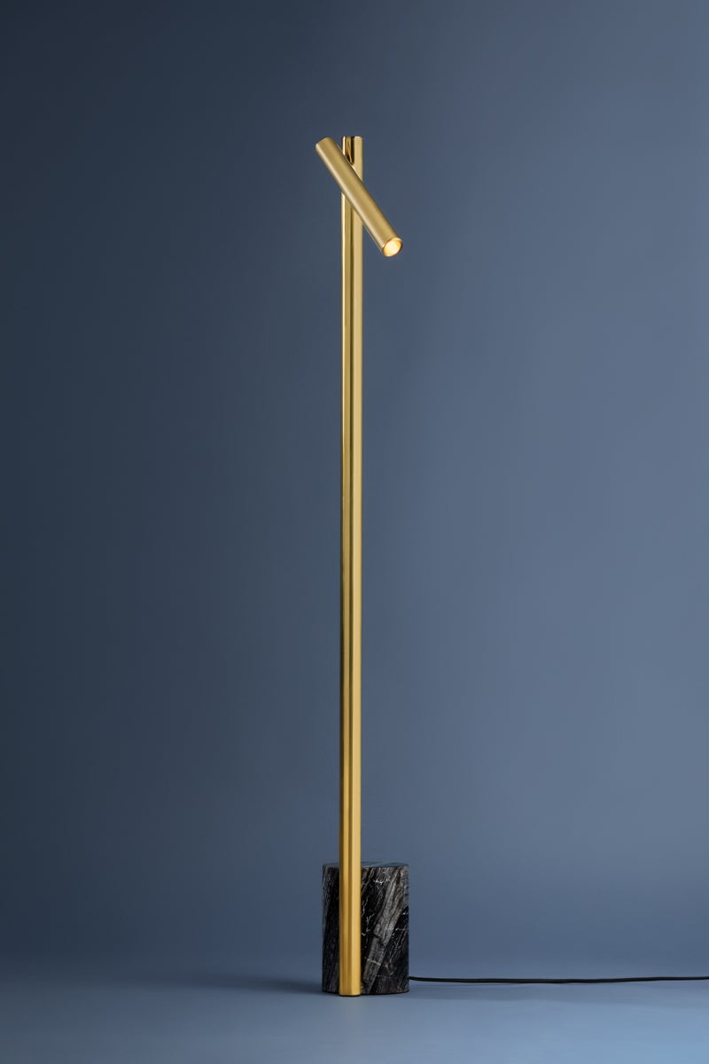 Circleville Floor Lamp by Hudson Valley Lighting, 54" Height, Aged Brass, Dimmable LED, ETL Rated