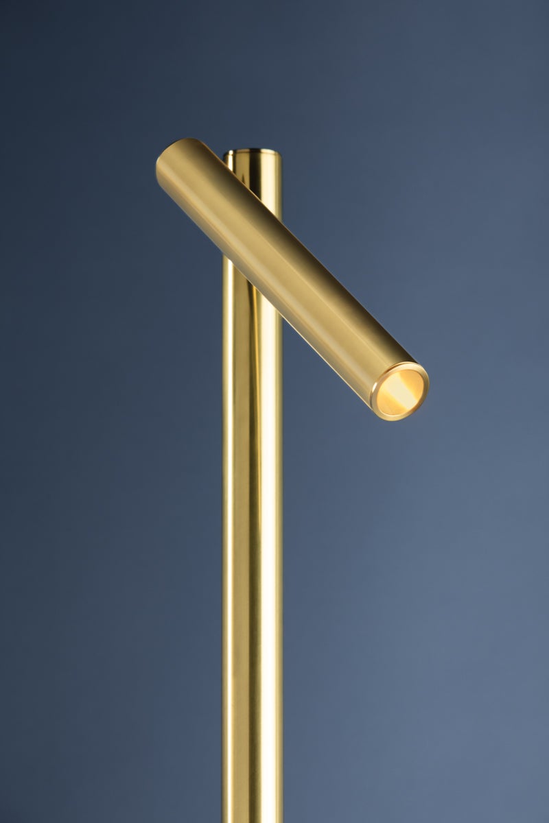 Circleville Floor Lamp by Hudson Valley Lighting, 54" Height, Aged Brass, Dimmable LED, ETL Rated