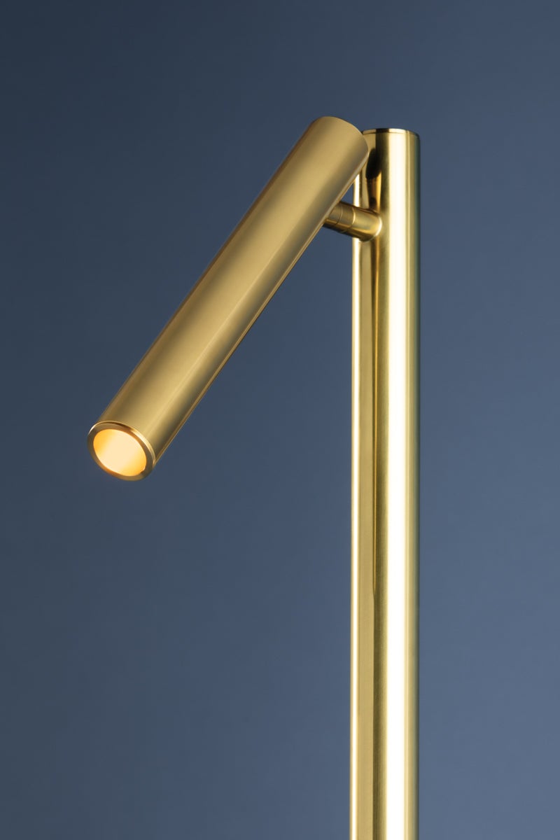 Circleville Floor Lamp by Hudson Valley Lighting, 54" Height, Aged Brass, Dimmable LED, ETL Rated