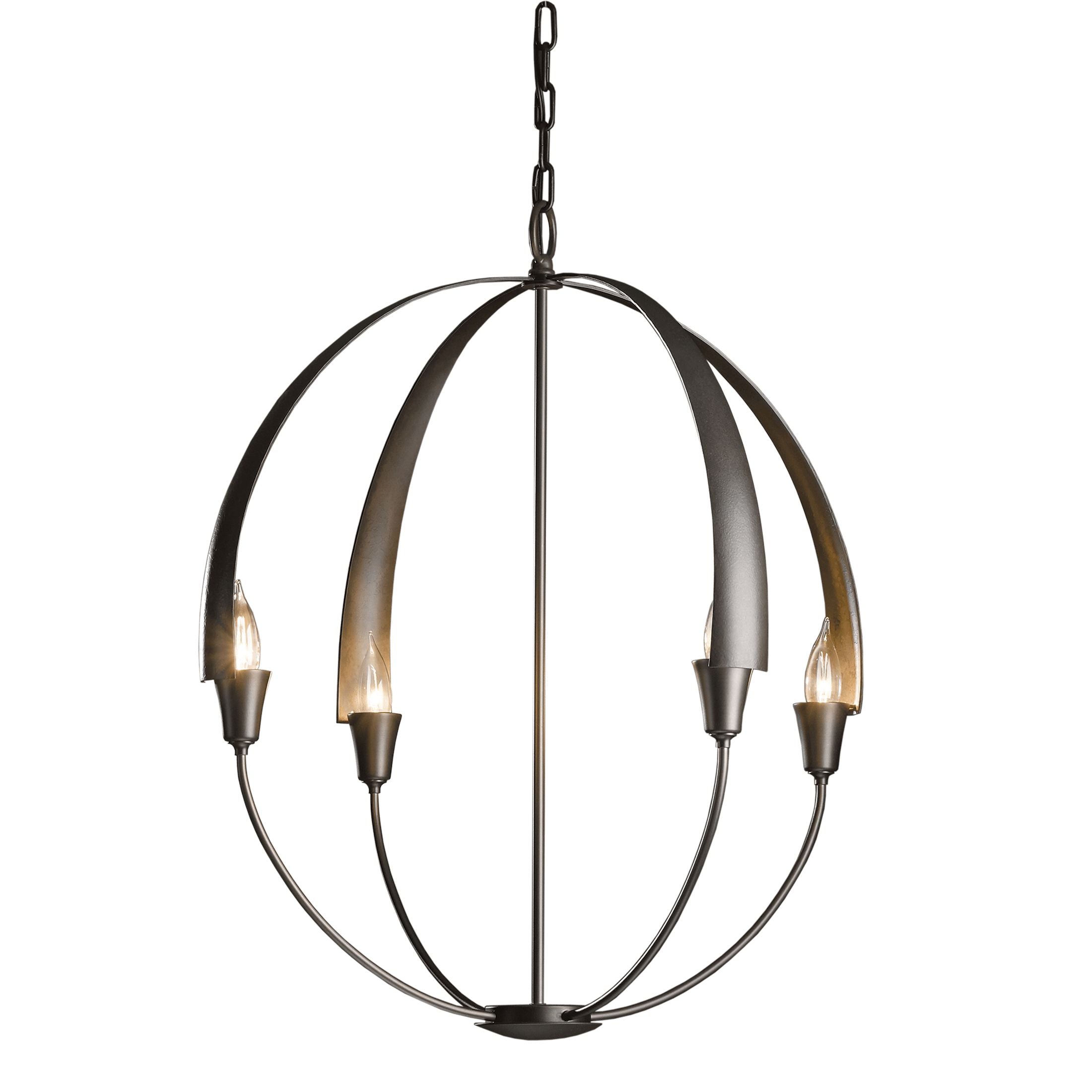 Cirque Large Chandelier by Hubbardton Forge, Handcrafted Steel, Dimmable, 8-Bulb Design