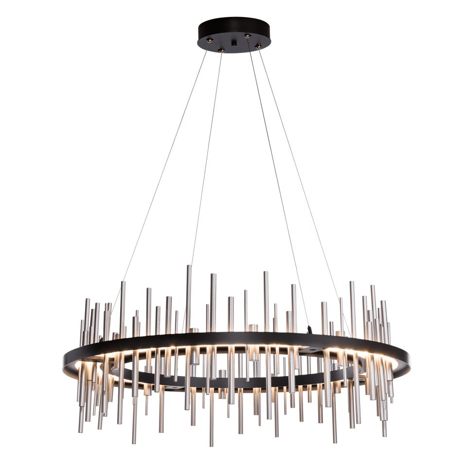 Hubbardton Forge Cityscape Circular LED Pendant Light, 2100 Lumens, Dimmable, 30"-100" Adjustable Height