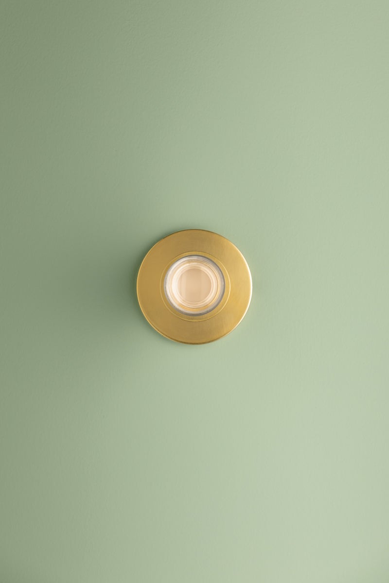 Claudie Flush Mount Light by Mitzi H900501-AGB, Dimmable, Aged Brass Finish, Crystal Shade