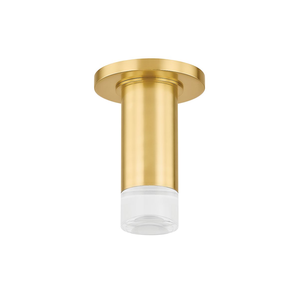 Claudie Flush Mount Light by Mitzi H900501-AGB, Dimmable, Aged Brass Finish, Crystal Shade