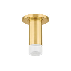 Claudie Flush Mount Light by Mitzi H900501-AGB, Dimmable, Aged Brass Finish, Crystal Shade