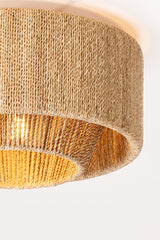 Coe Ceiling Light by Troy Lighting - Vintage Gold Leaf, Dimmable Rattan Shade, Elegant Design