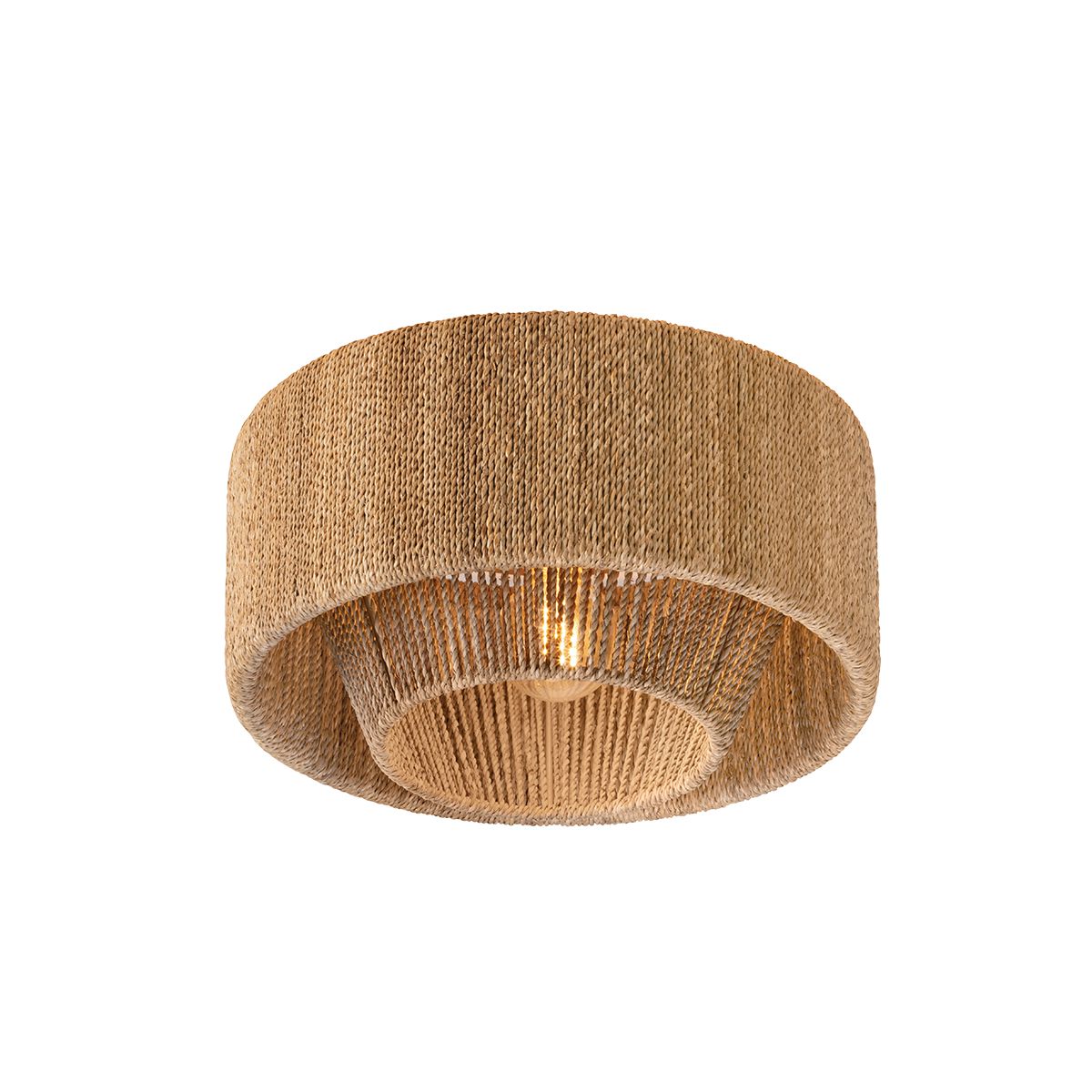 Coe Ceiling Light by Troy Lighting - Vintage Gold Leaf, Dimmable Rattan Shade, Elegant Design