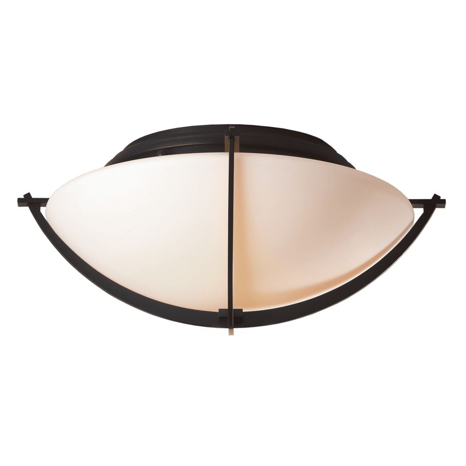 Hubbardton Forge Compass Flush Mount Ceiling Light, Dimmable 60W, Versatile Finish Options, Opal Glass