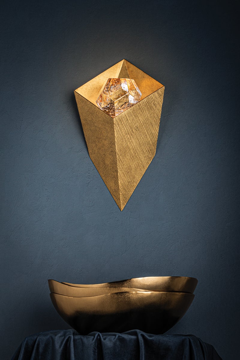 Conch Sconce 467-01-VGL by Corbett Lighting with Dimmable LED and Vintage Gold Leaf Finish