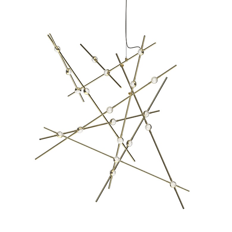 Constellation Aquila Major Chandelier by SONNEMAN – LED, Dimmable, Satin Brass/Nickel Finish