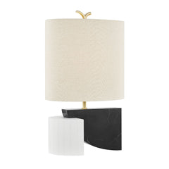 Construct Table Lamp by Hudson Valley Lighting 21" Aged Brass Finish with Dimmable Functionality