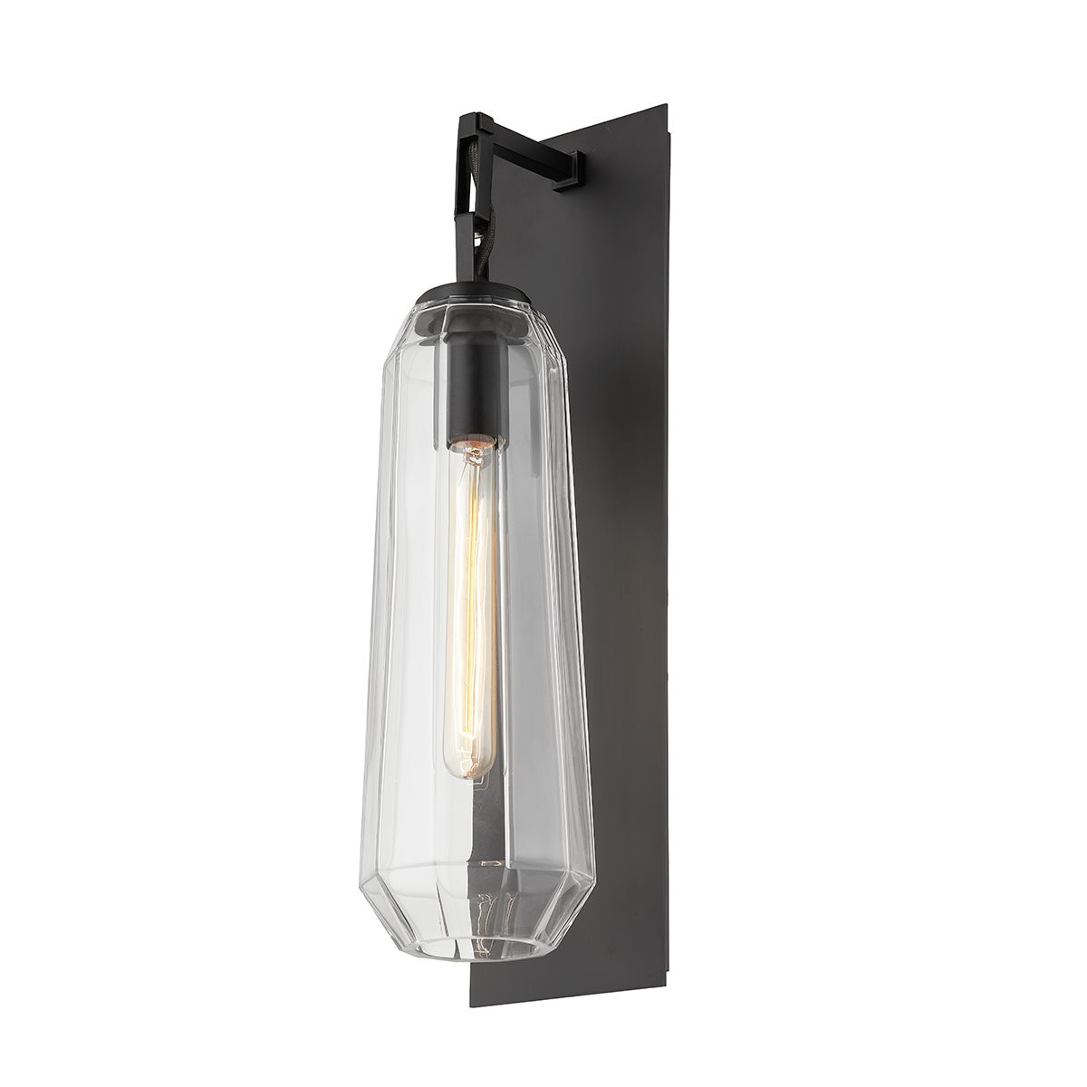 Copenhagen Large Sconce 447-19 by Corbett Lighting, Dimmable, Clear Glass, Vintage Brass Finish