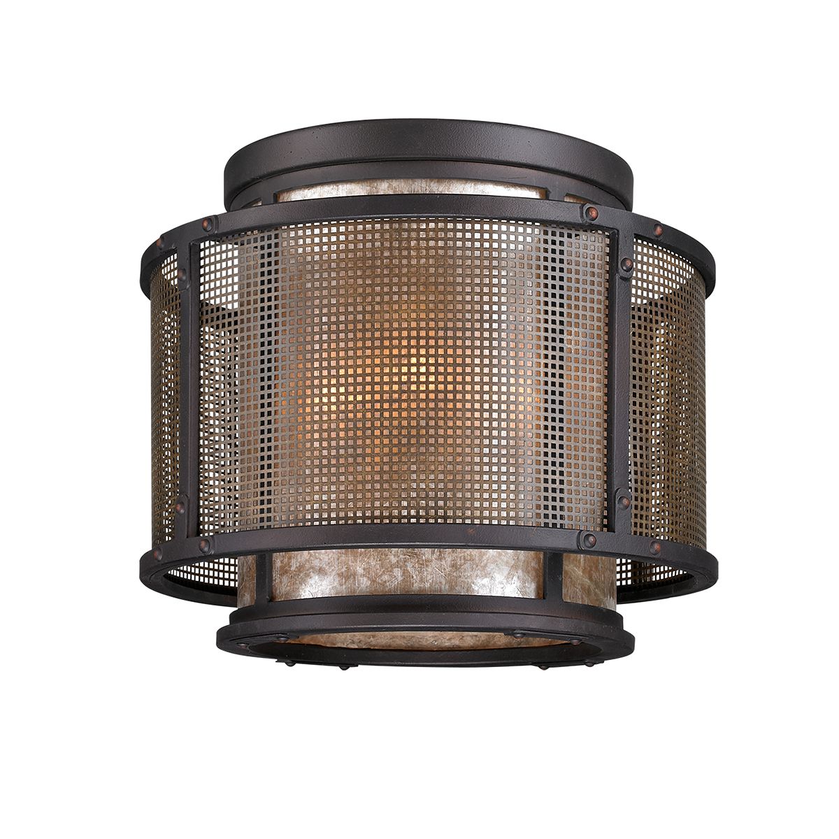 Copper Mountain Ceiling Light by Troy Lighting, 4 Bulb Flush Mount, Copper Bronze Finish, Dimmable, 12" x 14