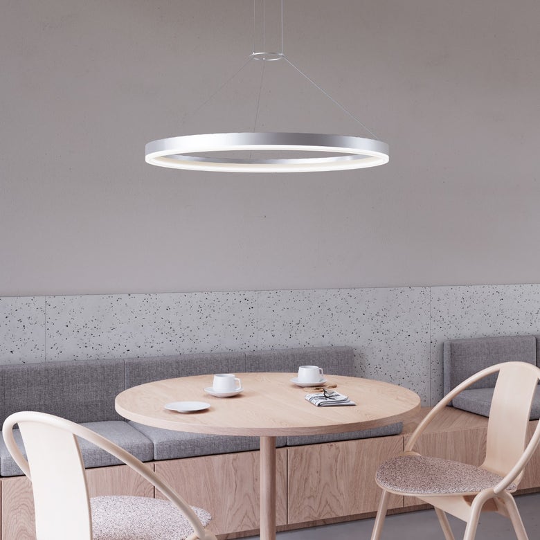 32-Inch Corona Ring LED Pendant by SONNEMAN - Dimmable, Sleek Design, 2560 Lumens, Multiple Finishes