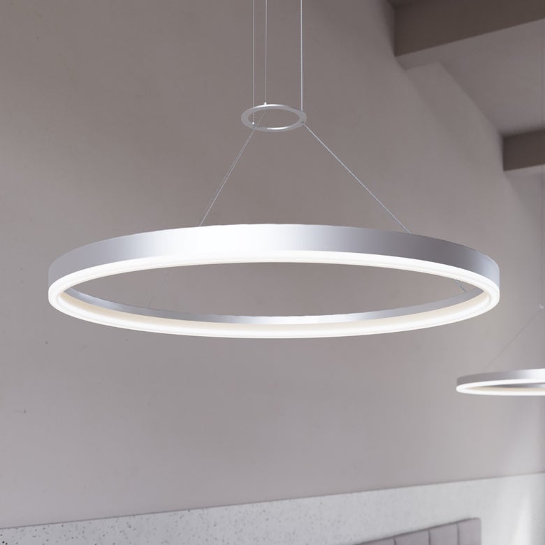 32-Inch Corona Ring LED Pendant by SONNEMAN - Dimmable, Sleek Design, 2560 Lumens, Multiple Finishes