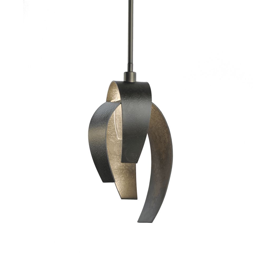 Corona Large Mini Pendant Light by Hubbardton Forge, 1-Light, Dimmable, Clear Glass Shade