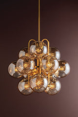 Cronus 12-Light Vintage Polished Brass Chandelier by Corbett Lighting - Dimmable, Elegant Design