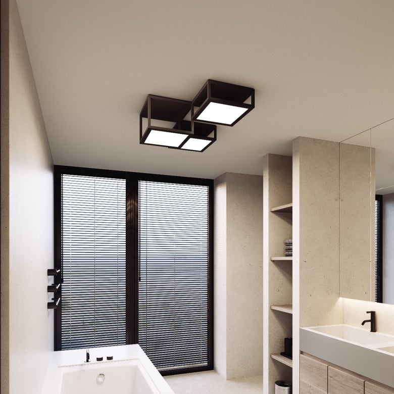 Cubix 3-Light LED Surface Mount Fixture by SONNEMAN, 3500 Lumens, Dimmable, 3000K Warm Light