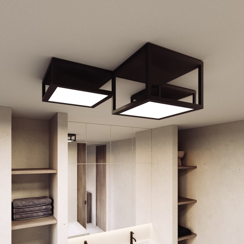 Cubix 3-Light LED Surface Mount Fixture by SONNEMAN, 3500 Lumens, Dimmable, 3000K Warm Light