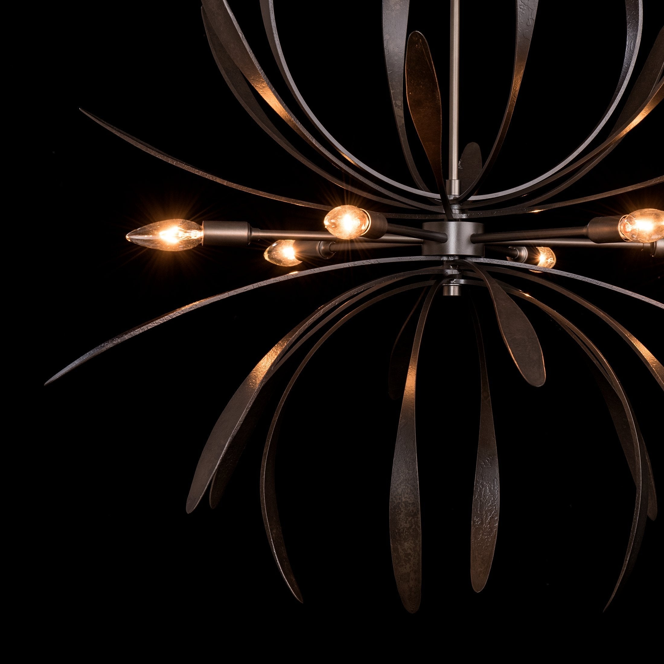 Dahlia Chandelier 104350 By Hubbardton Forge - Handcrafted Floral Design, Dimmable, Versatile Finish Options