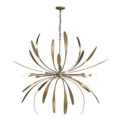 Dahlia Large Chandelier by Hubbardton Forge, 10 Bulbs, Hand-Forged Steel, Dimmable, Artful Design