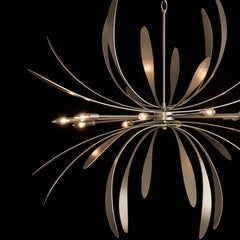 Dahlia Large Chandelier by Hubbardton Forge, 10 Bulbs, Hand-Forged Steel, Dimmable, Artful Design