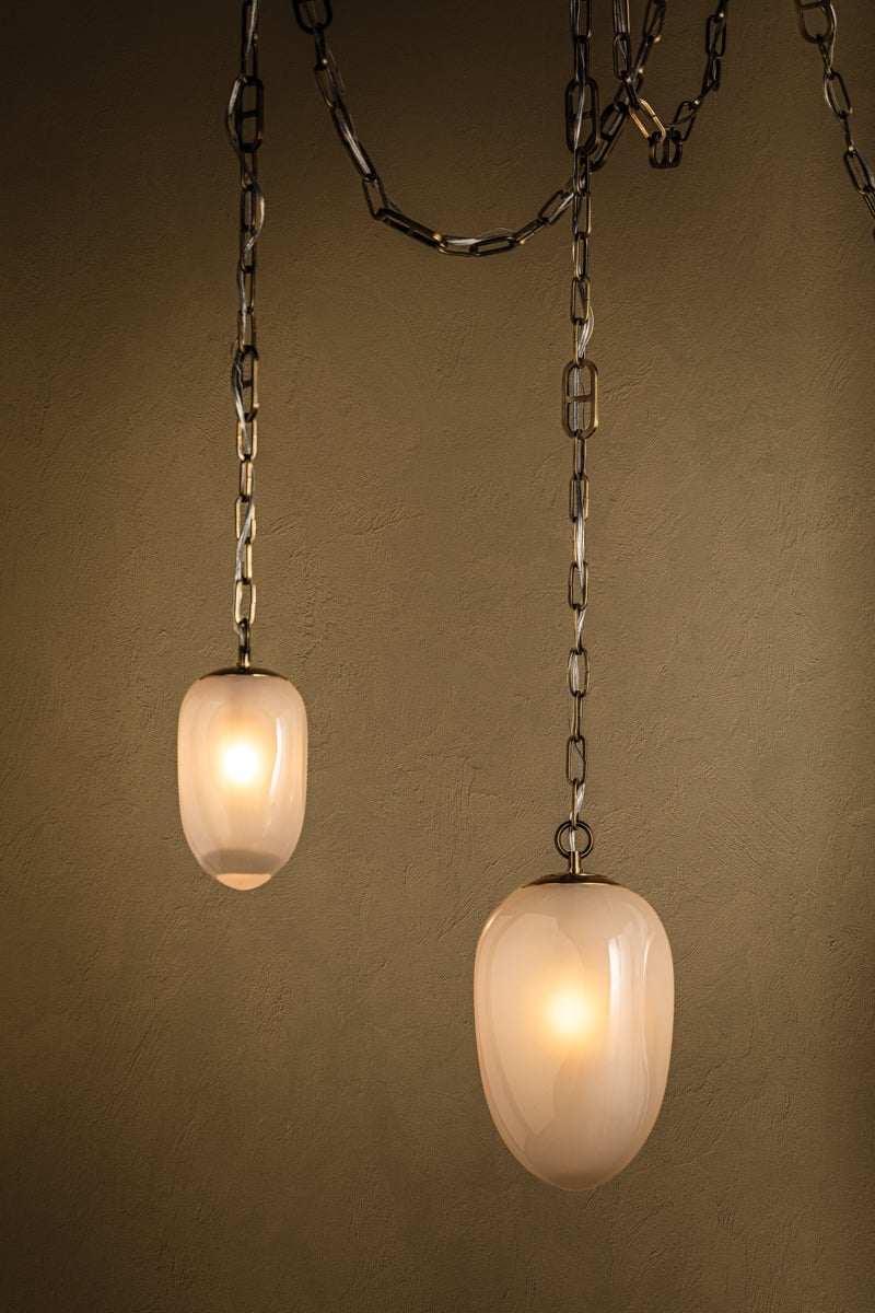 Daith Chandelier by Corbett Lighting 464-48-VB in Vintage Brass, Dimmable with Adjustable Height